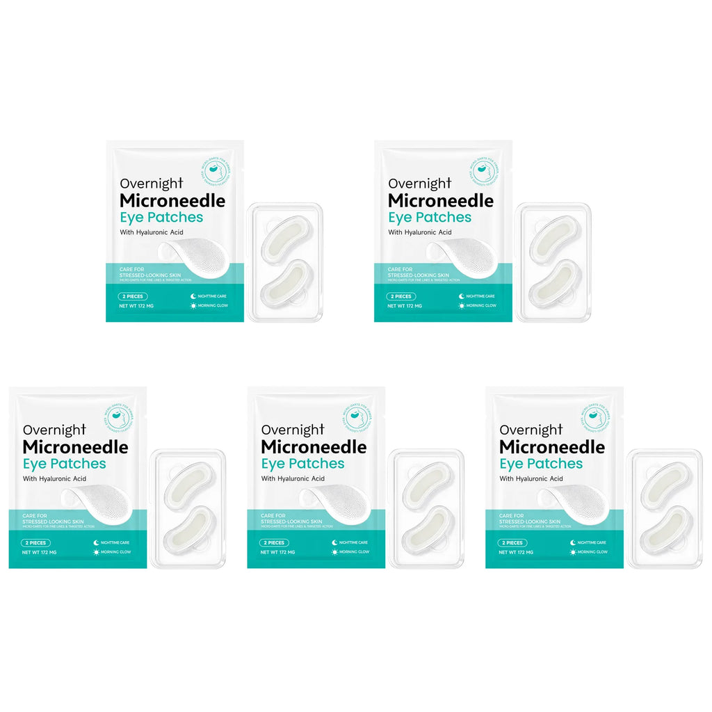 Microneedle Eye Patches Hyaluronic Acid 0.25mm Overnight Under Eye Mask for Dark Circles Fine Lines Hydrating Anti-Aging Eye Car Qme 10pcs