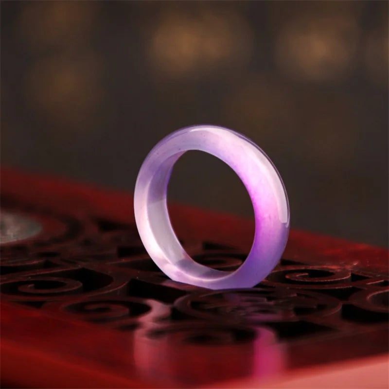 New Hot Fashion New Natural Stone Agate Rings Charms Multi-color Elegant Jewelry Party Gift for Women or Girlfriend High-Quality Qme PURPLE