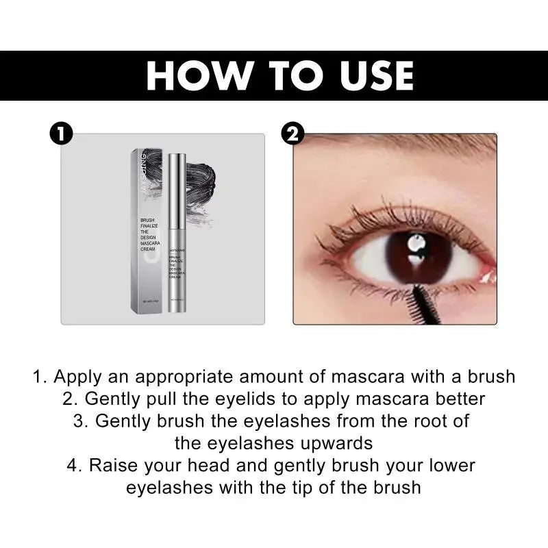 Long Lash Mascara Black Waterproof Silver Tube Extra Curl Easy Qme