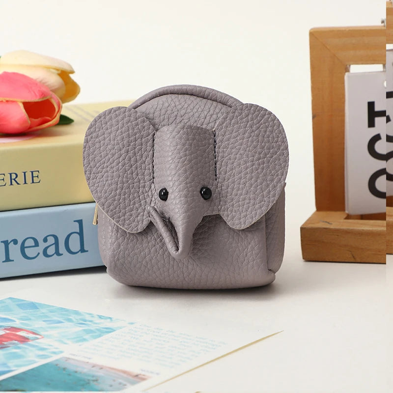 PU Leather Elephant Money Bag Women Coin Purse With Key Ring Multifunctional Zipper Storage Bags Key Case Qme style 17