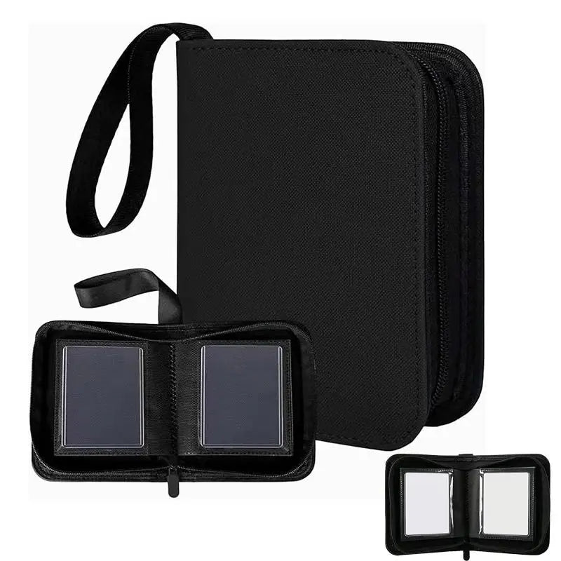 Card Binder Durable Waterproof PU Leather Zipper 40 Slots 3x4 TCG Qme
