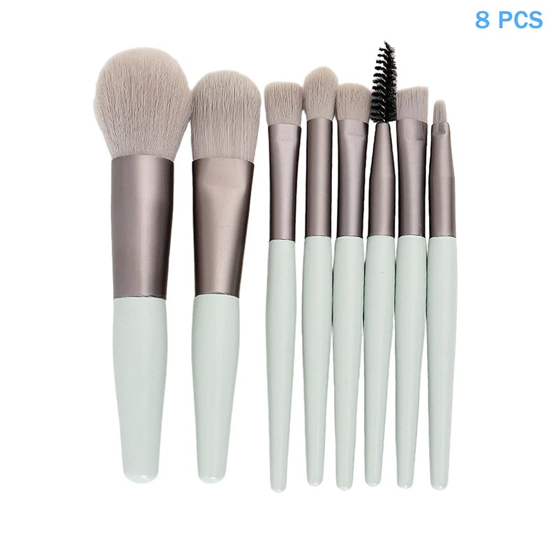 8 Fluffy Professional Makeup Brush Kabuki Eyeshadow Foundation Powder Qme A12