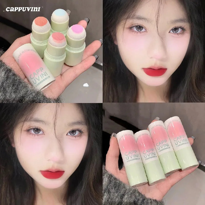 Cream Taro Pink Blush Stick Cute Rouge Face Orange Blue Purple Blusher Matte Low-saturation Makeup Cheek Stick Lasting Cosmetics Qme