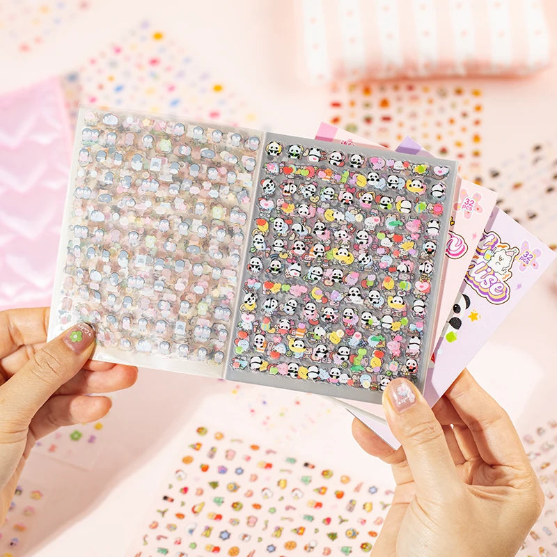 32 sheets Cute Cartoon Handbook Sticker Book Student DIY Diary Decorative Scrapbooking Journals Back School Stationery Supplies Qme