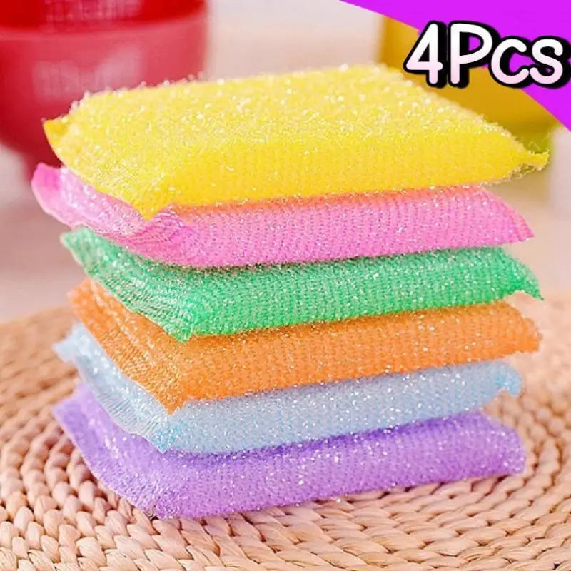 4Pcs Dishwashing Sponges Thick Durable Sponge Cleaning Wipes Kitchen Cleaning Scouring Pads Kitchenware Cleaning Sponge Blocks Qme
