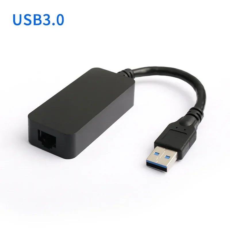 USB C Ethernet Adapter Network Card USB-C To Ethernet RJ45 Lan for MacBook Windows 7/8/10 Type C Ethernet 10/100/1000Mbps Qme Usb3.0 black