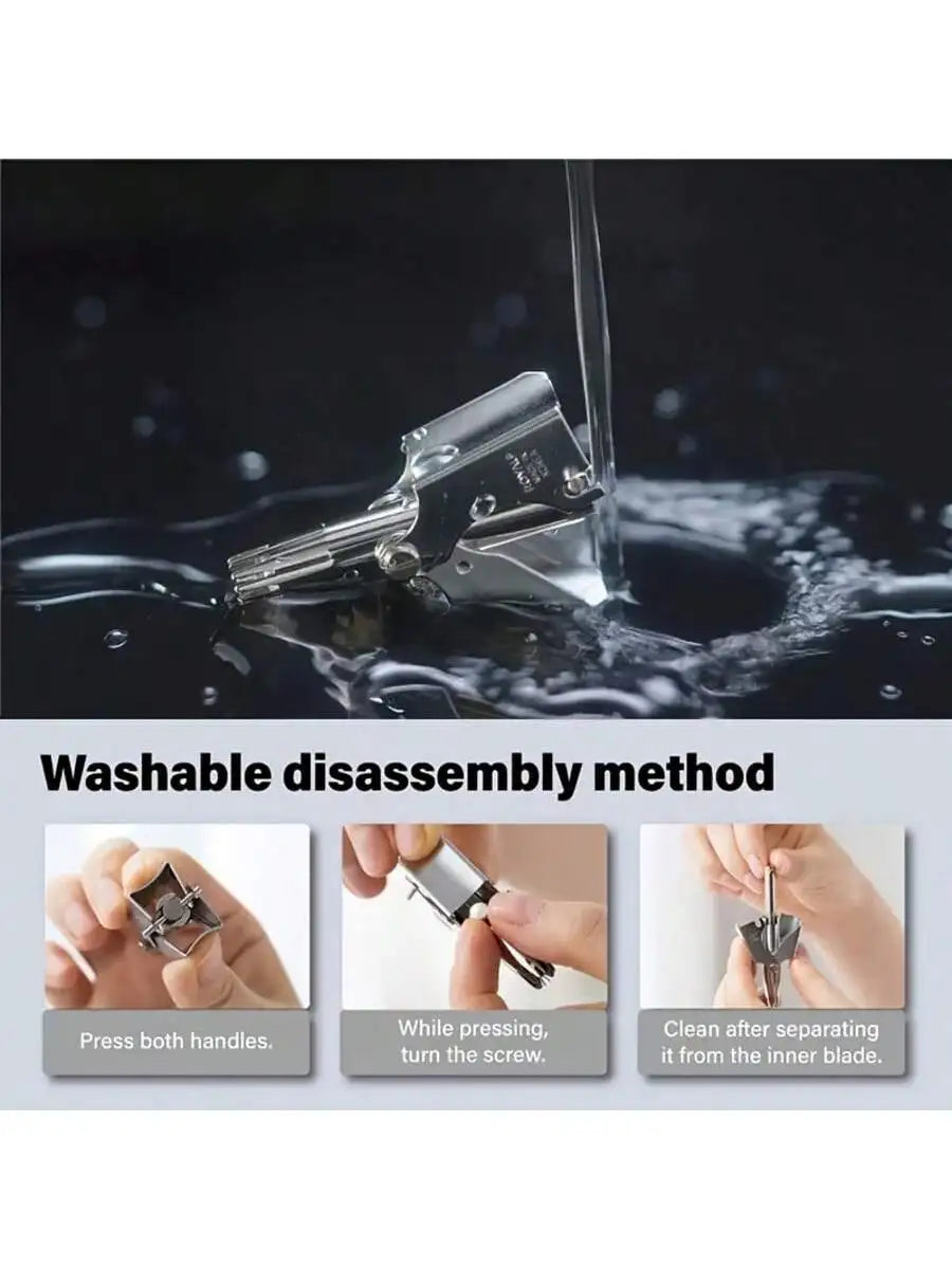 1 Men's Nose Hair Trimmer Manual Stainless Steel Small Round-head Qme
