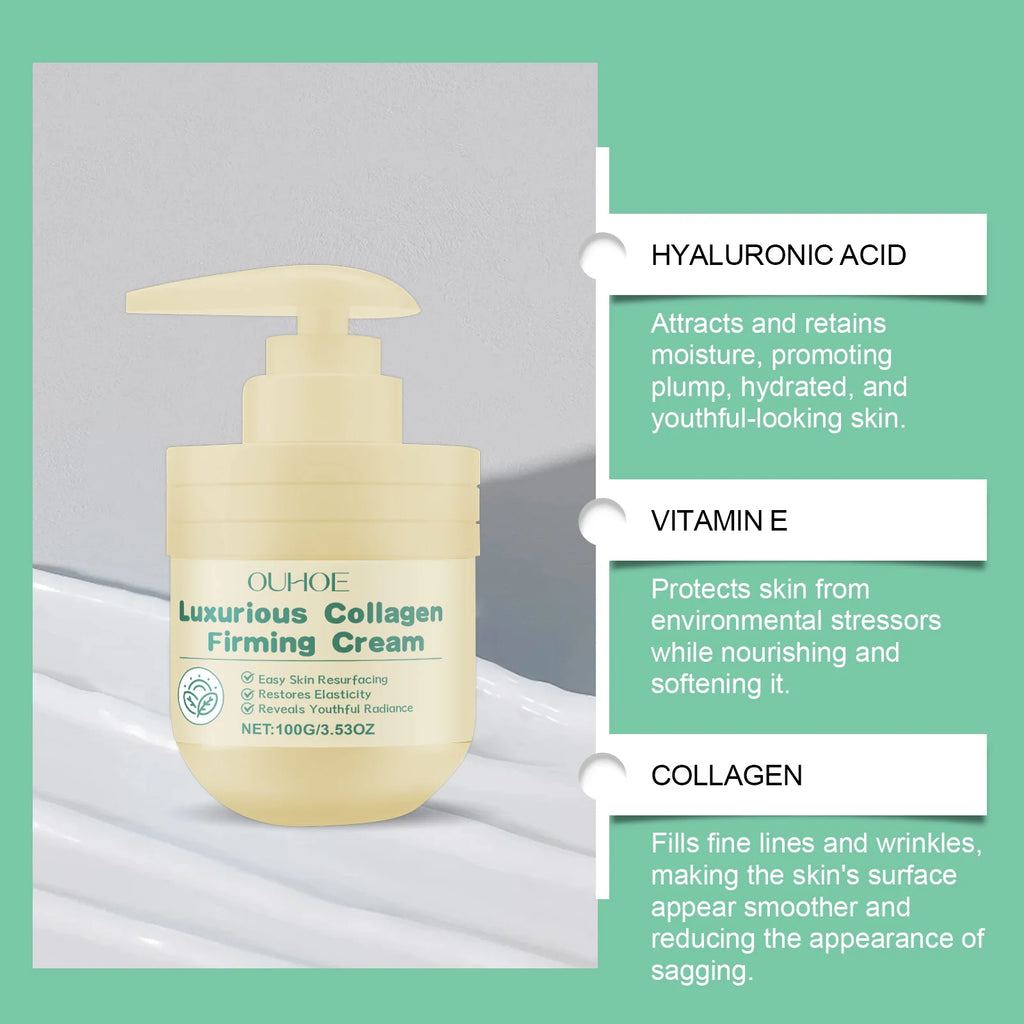 Collagen Firming Body Cream Lifting Firming Smoothing Wrinkle Lighten Dark Spots Even Skin Tone Moisturzing Tighten Body Lotion Qme