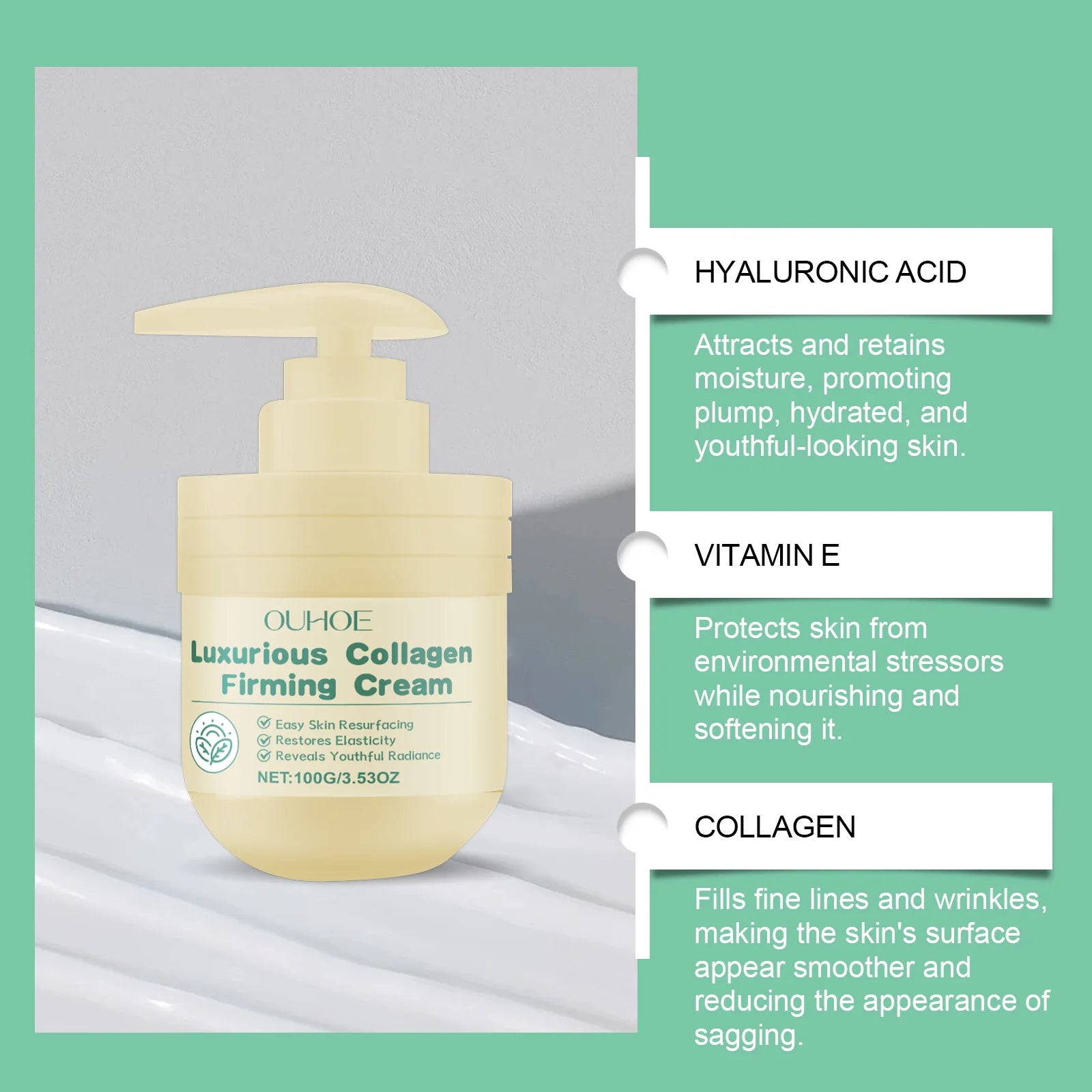 Collagen Firming Body Cream Lifting Firming Smoothing Wrinkle Lighten Dark Spots Even Skin Tone Moisturzing Tighten Body Lotion Qme