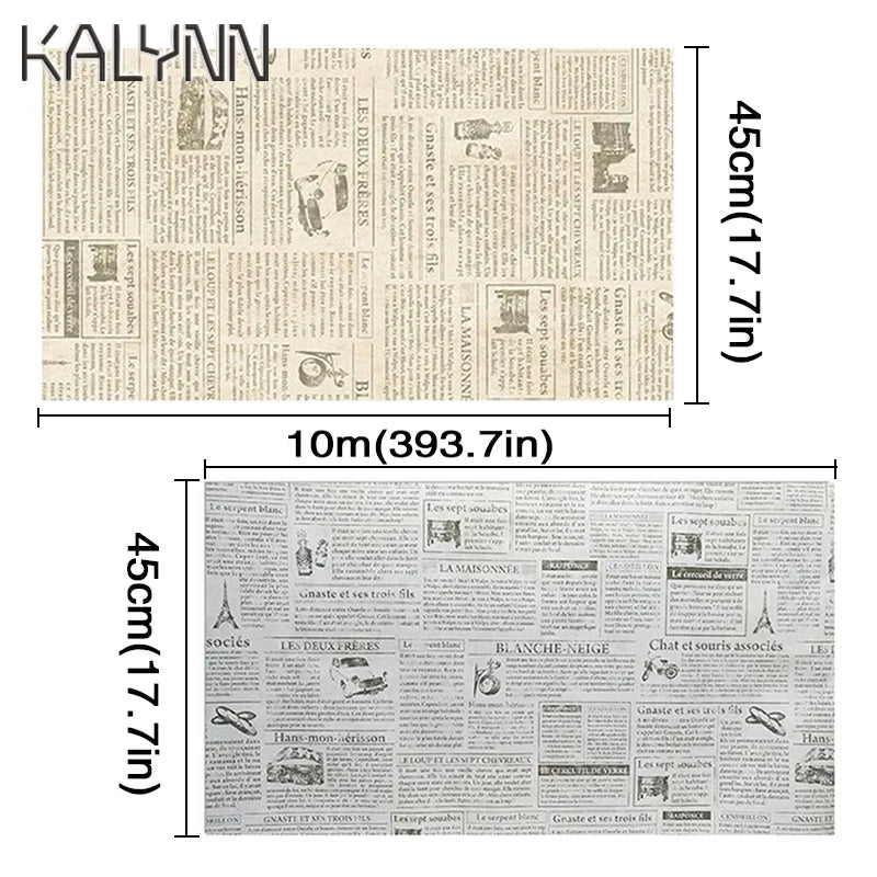 DIY Stickers 10m Old Newspaper Self Adhesive Wallpaper Countertops Qme