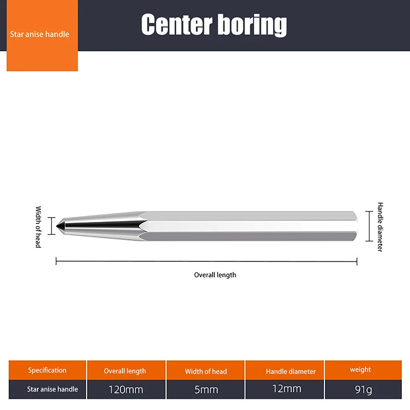 Centre Punch Metal Hardened CR-V Steel Spot Dot Center For Metal Positioning Drill Hole Bit Drill Locator Hole Punch Hand Tools Qme A1