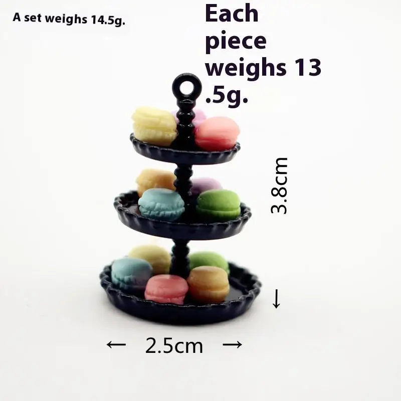 Dollhouse Mini Cake Tray Model Simulation Miniature Stand Ornament Qme