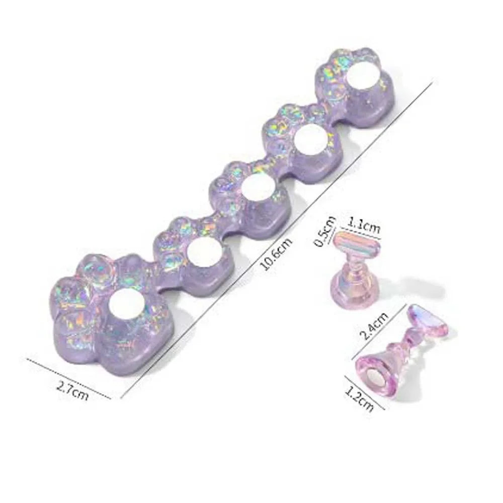 Cat Claw Nail Stand For Press On Nails Aurora Resin Showing Shelves Nail Display Magnetic Holder Manicure Organizer Nails Tools Qme