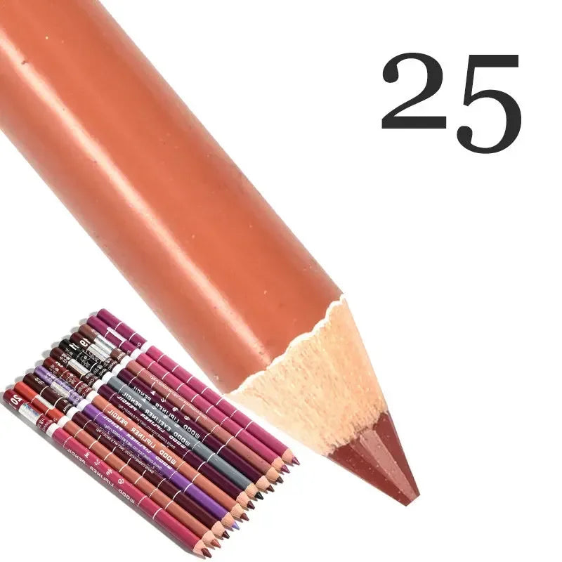 28Color Antifouling Lip Liner Professional Lipstick Pen Precise Waterproof Lip Outline Pencil Lip Makeup Lasting Eyeliner Creamy Qme 25