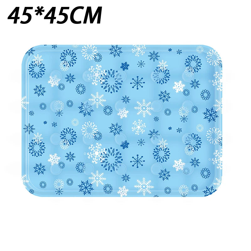 Single Use Cool Soft Ice Cushion Pet Mat Summer Cooling Pad Qme 45x45cm Blue