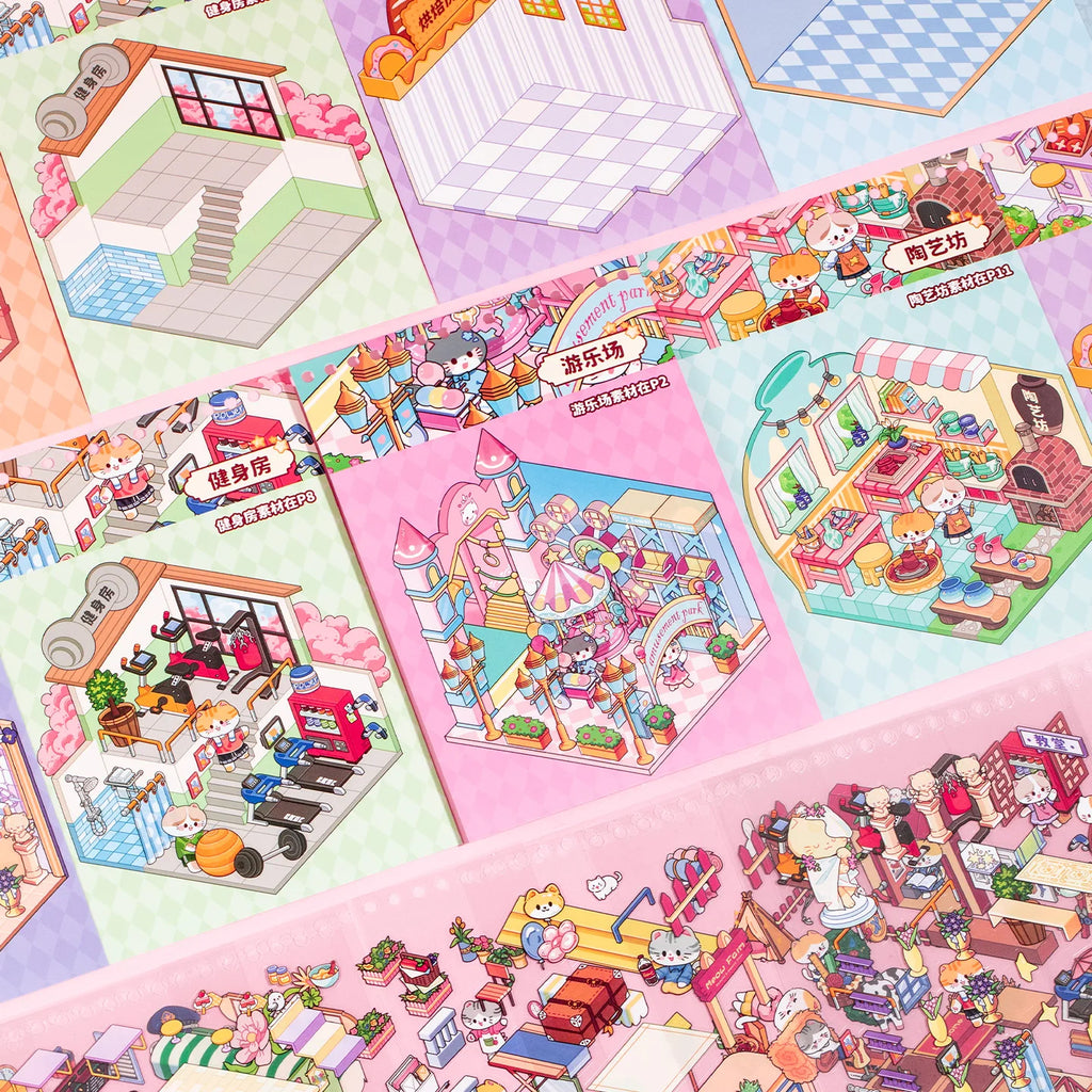 45 Pcs Japanese Y2K Cute Decorative Stickers Book Scrapbooking Phone Case DIY Journal Collage Aesthetic Stationery Stickers Qme