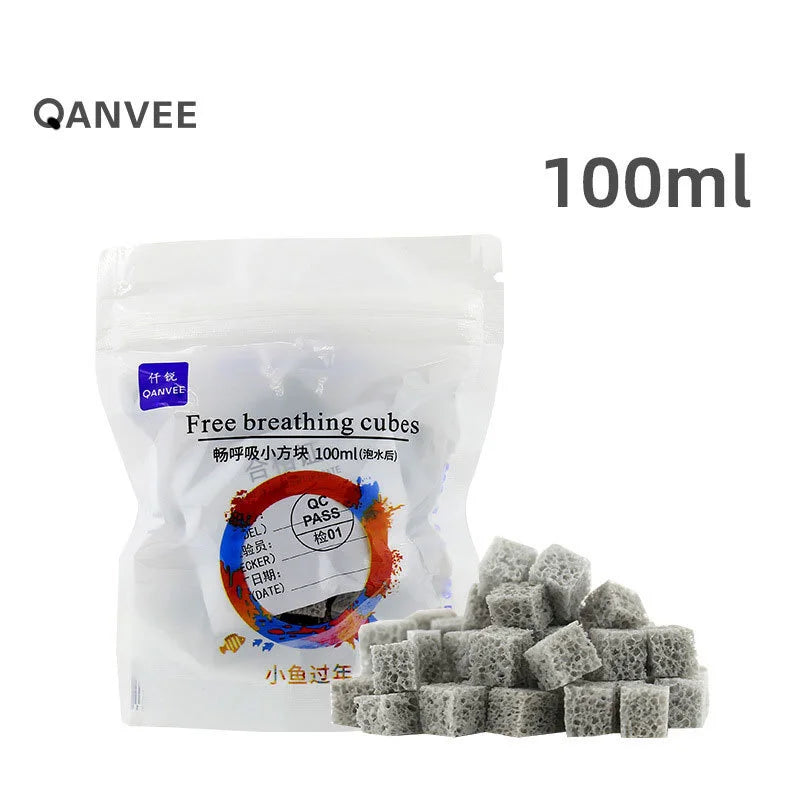 Fish Tank Hollow Quartz Ball Free Breathing Cubes Bio Ceramic Ring Aquarium Biochemical Sponge Filter Water Filtro Foam Carbon Qme Free Breathing Cubes