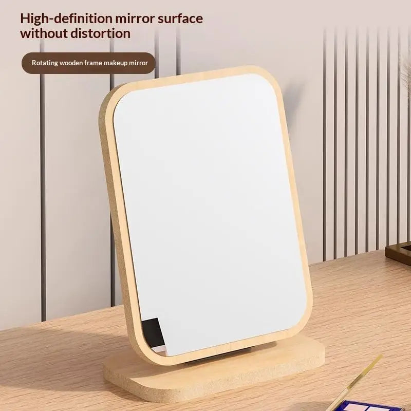 Desktop Standing Up Makeup Mirror Double Sided HD Surface Multi Angle Qme