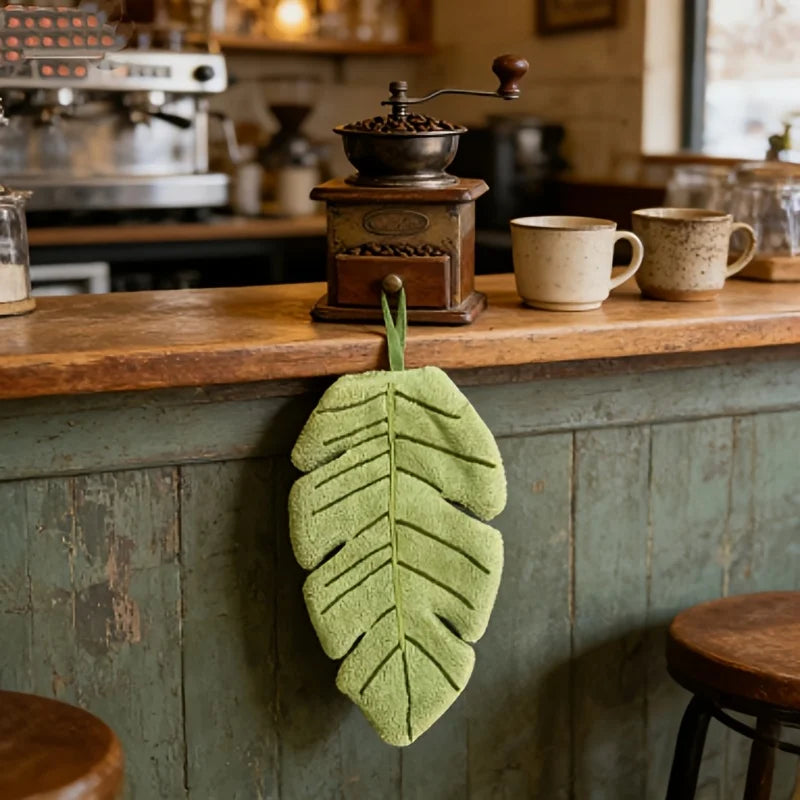 Banana Leaf Shaped Hanging Hand Towel, Suitable for Daily Wiping of Hands, Face, and Tableware, Decorative Hanging Decoration Qme