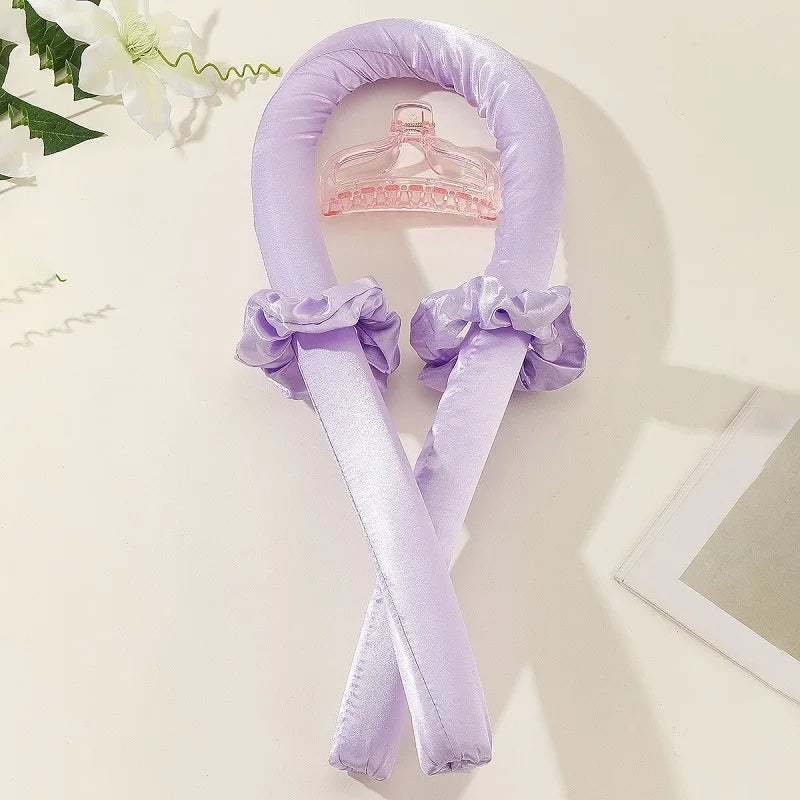 Heatless Curling Rod Headband No Heat Silk Curls Ribbon Hair Rollers Qme