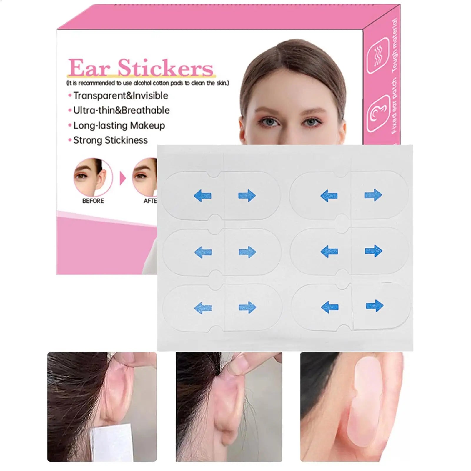 30 pairs Ear Tape Invisible Ear Patches Ear Corrector Ear Tape Ear Stickers Pinning Back Ears Cosmetic Aesthetic Correctors Qme Default Title