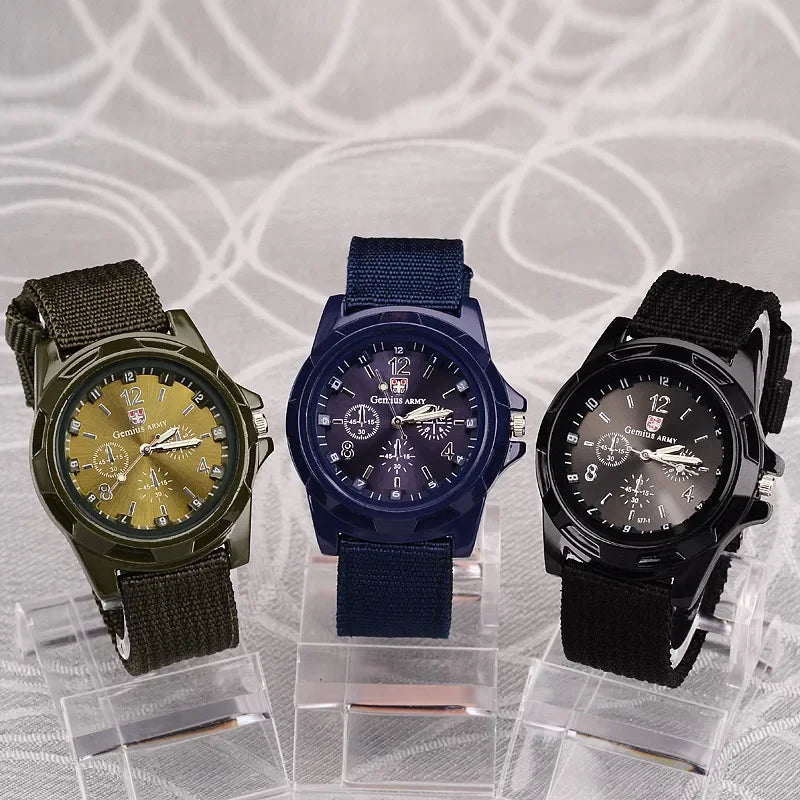 Men Army Nylon Band High Quality Quartz Movement Men Sports Watch Casual Wristwatches Outdoors Men Aviator Watches Men's Watch Qme