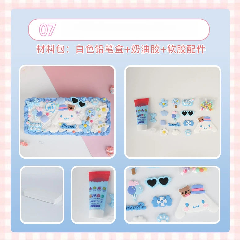 Hello Kitty DIY Pencil Case Student Craft Cream Glue Creative Qme 9