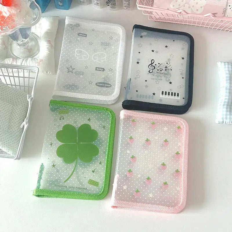 Cute Clover Strawberry Wings Stationery Storage Folder A6 Twill Qme