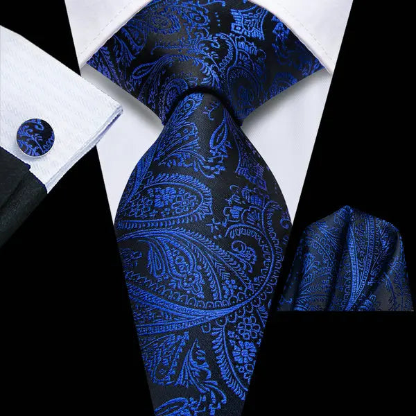 Hi-Tie Paisley Mens Necktie Green Wedding Tie For Men Hanky Cufflinks Set Business Party Dropshipping Qme HT-LDSN0067