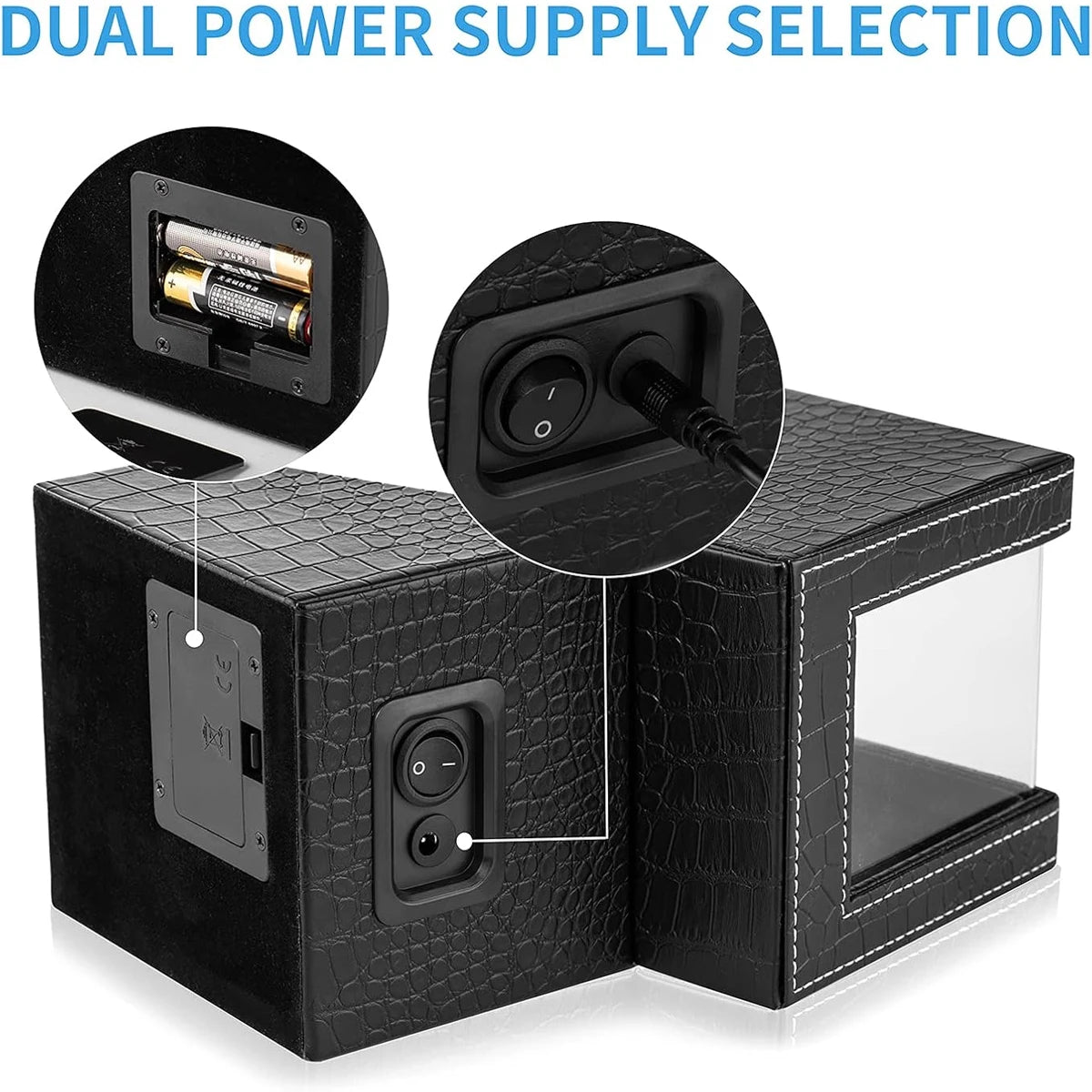 2 Slots Watch Winder for Automatic Watches Watch Box Automatic Winder Use USB Cable for Men with Quiet Motor Qme