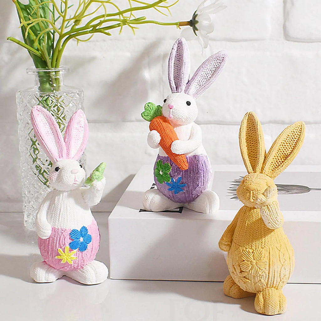 Easter Bunny Mold 3D Plaster Ornaments Craft Making Holiday Wedding Qme