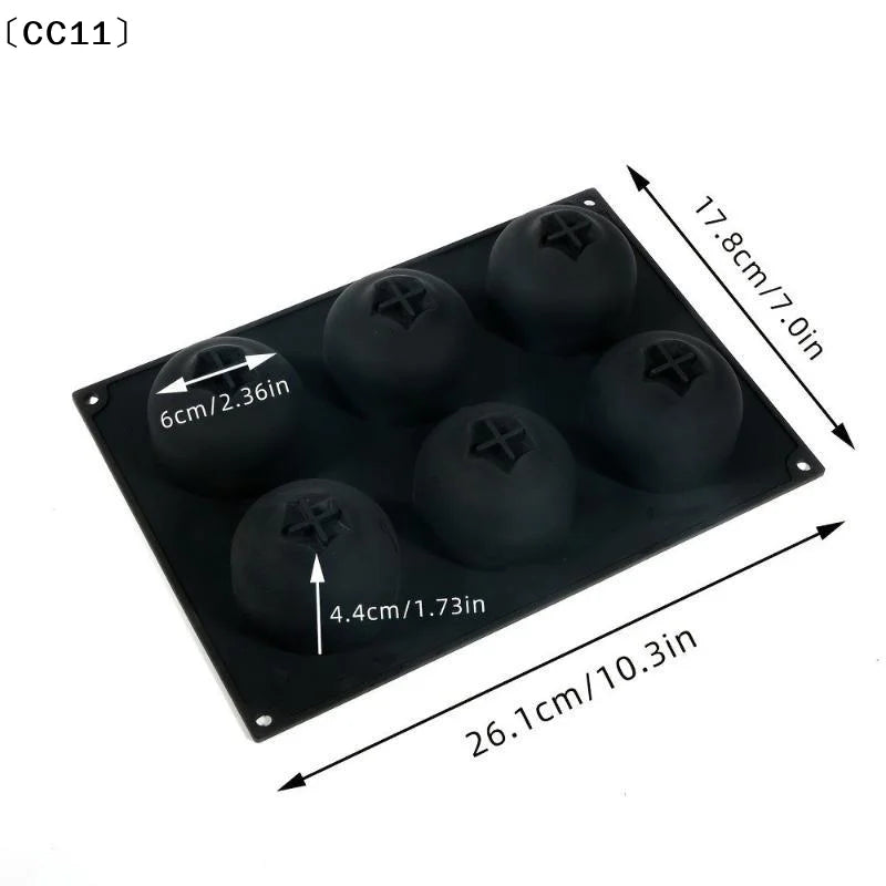 6 Cavity Blueberry Mousse Cake Baking Mold Fruit Shaped Dessert Qme