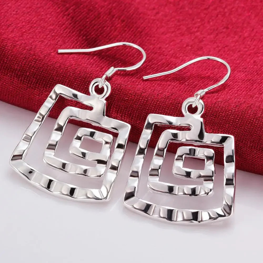 New Charm 925 Sterling Silver Earrings for Temperament lady cute Women Jewelry Beautiful Birthday Gift Qme
