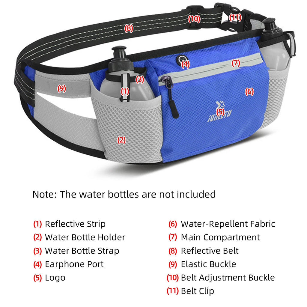 Running Belt Waist Pack Hydration Waist Pack Water Resistant Breathable Runners Belt Water Bottle Fanny Pack for Hiking Camping Qme