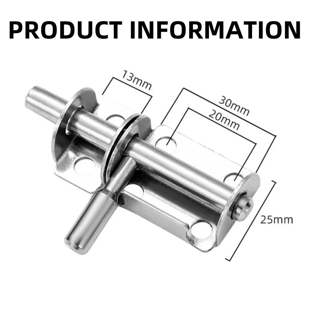 Stainless Steel Door Latch Solid Sliding Bolt Door Latch Lock with Screws Garden Door Bathroom Door Hardware Door Security Lock Qme