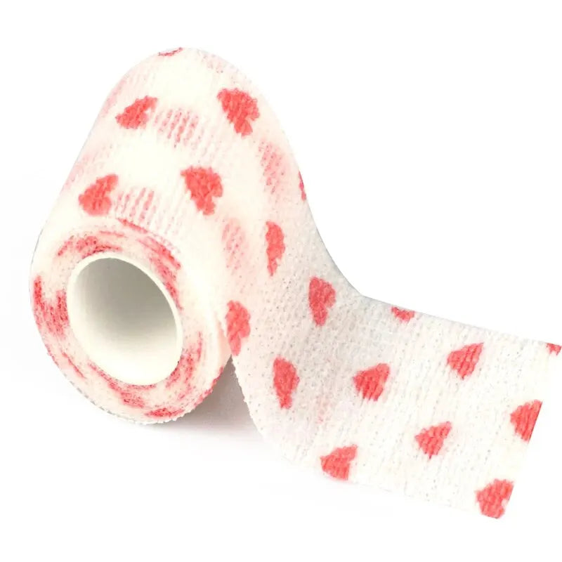 6 Roll Medical Therapy Elastic Bandage 4.8m Printed Sports Knee Protector Colorful Self Adhesive Wrap Tape for Finger Joint Pet Qme