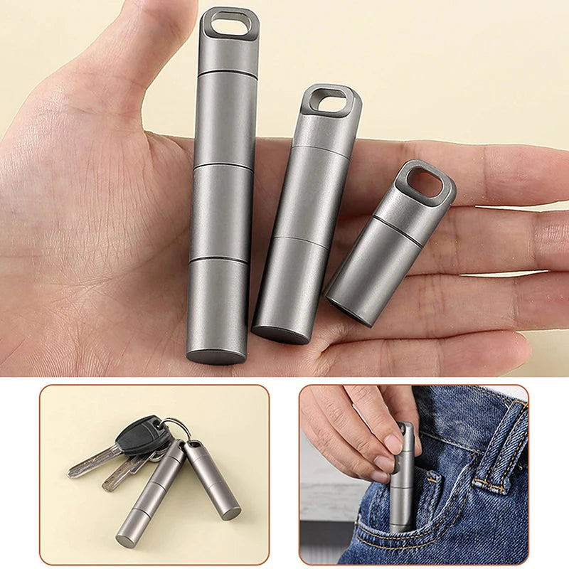 Portable Waterproof Metal Capsule Box Mini Medicine Holder Stainless Qme