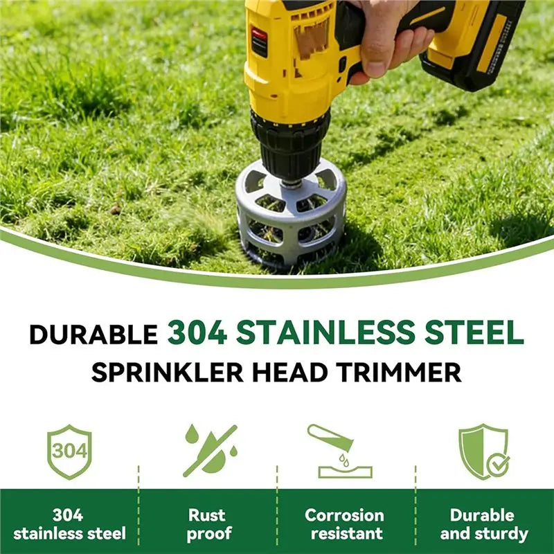 A02F-Lawn Sprinkler Cutter 2.75", For 1/2" Cordless Drill Compatible, Stainless Steel Sprinkler Head Grass Trimmer Tool Qme