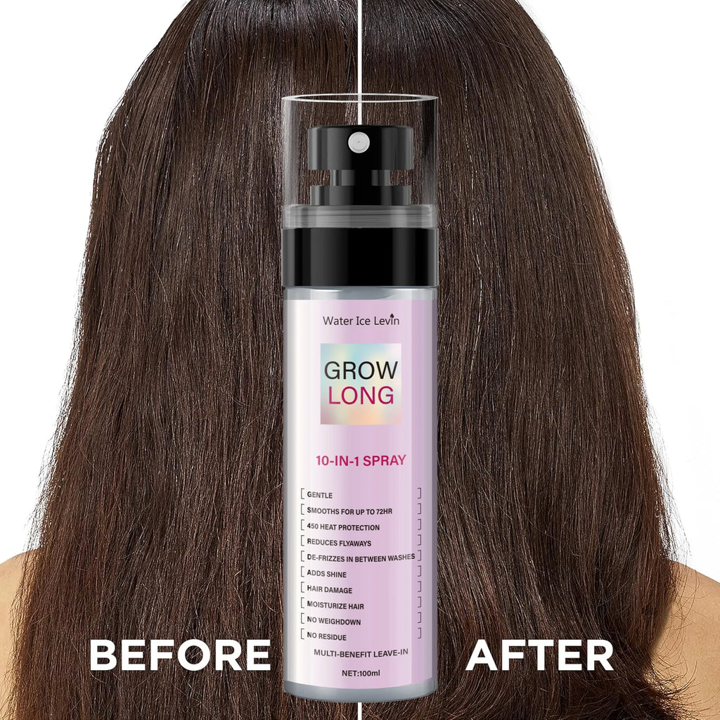 100ml, 10 in 1 Long Hair Care Spray, Innovative Technology for Comprehensive Care, Creating a Natural Lotus-Like Feel, Gentle Spray to Address Various Hair Issues Qme