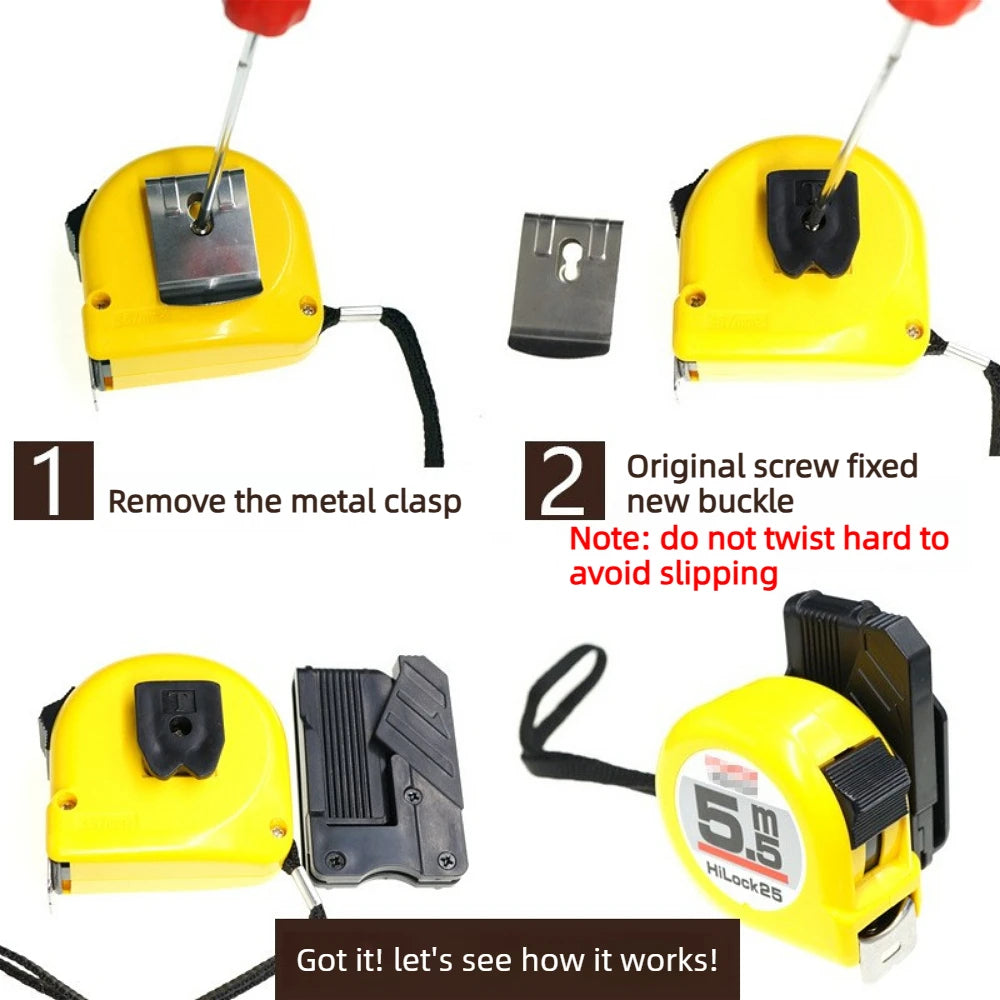 Quick Release Buckle Tool Hanger Universal Belt Clip Reliable Hook to Hang Tape Measure for Repair and Workshop Use Qme