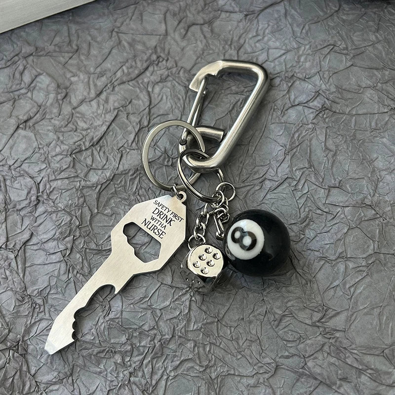 Carabiner Keychain Punk Star Oval Essential Icon Pendant Keyring Qme