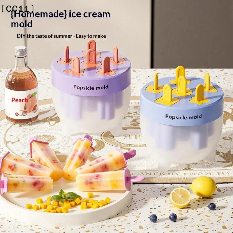 Food Grade Popsicle Mold 6 Cavities Easy Release Homemade Summer Ice Qme