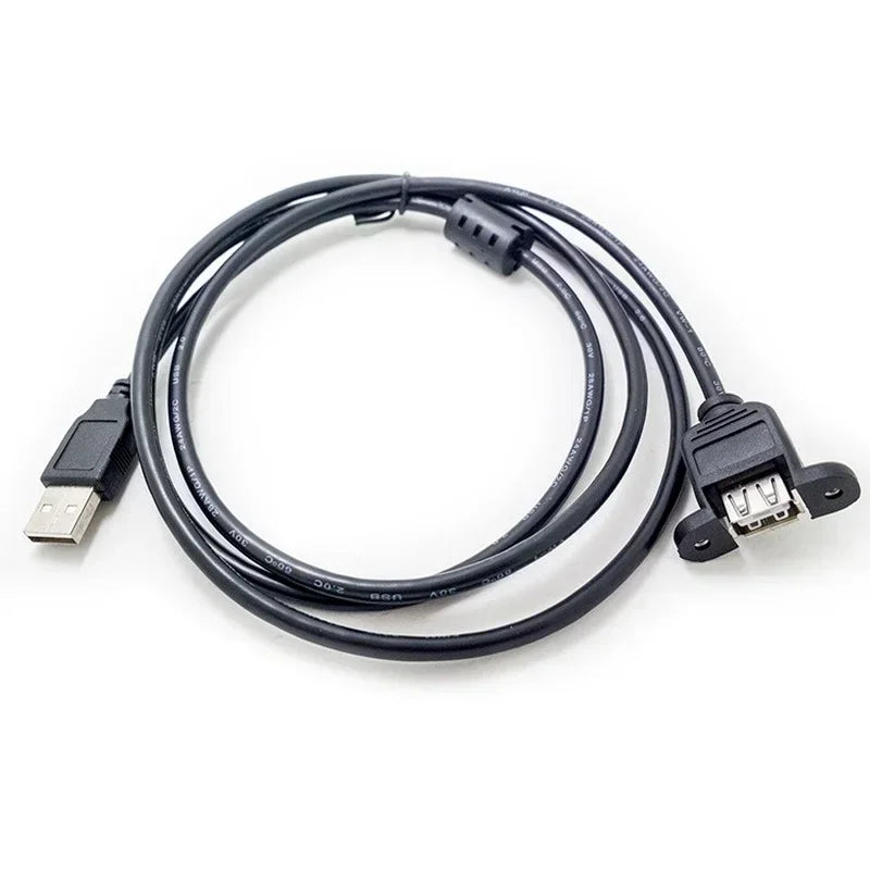 5pcs 1.5m USB 2.0 Extension Cable for Data Transfer with Screw Mounting Hole for Secure Fixed Connection for PC Printer Device Qme 5pcs 1.5m