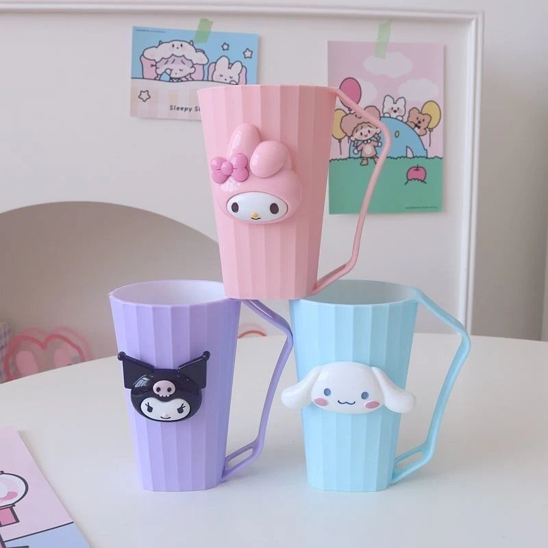 Kuroomi Mouthwash Cup Cinnamon Dog Cup Toothbrush Cup Minimalist Couple's Bathroom Cup Set Qme