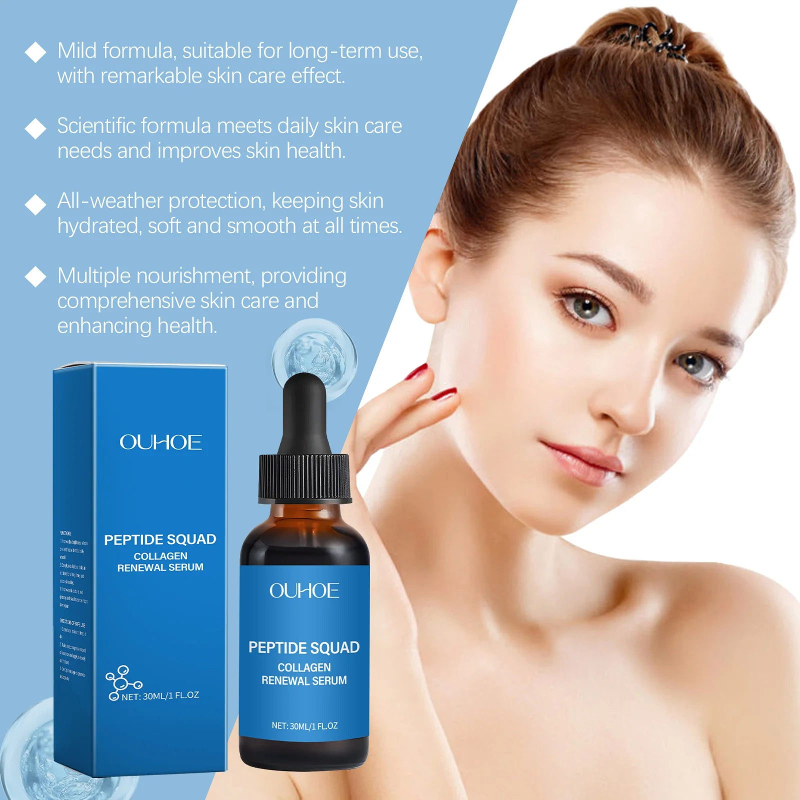 Collagen Polypeptide Essence Fade Fine Lines Lifting Firming Moisturizing Skin Care Tightening Skin Nourishing Facial Serum Qme
