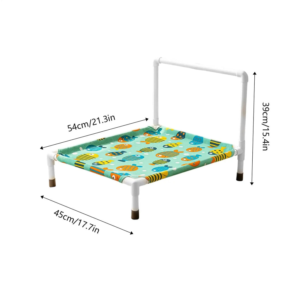 Elevated Dog Bed Removable Non-Slip Raised Breathable Cat Hammock Bed For Puppy Kitten Summer Home Indoor Outdoor Living Room Qme
