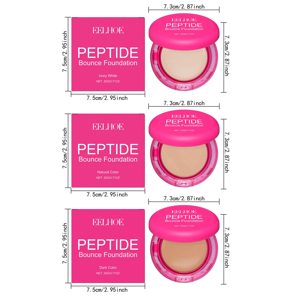 Peptide Bounce Balm Foundation Lasting Full Coverage Concealer Covers Spot Blemishes Brightening Oil Control Makeup Base Cream Qme