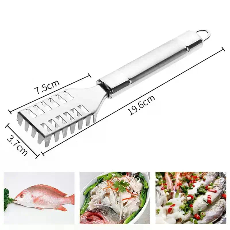 Stainless Steel Fish Scale Knife Scraper Sawtooth Scraping Boning Qme