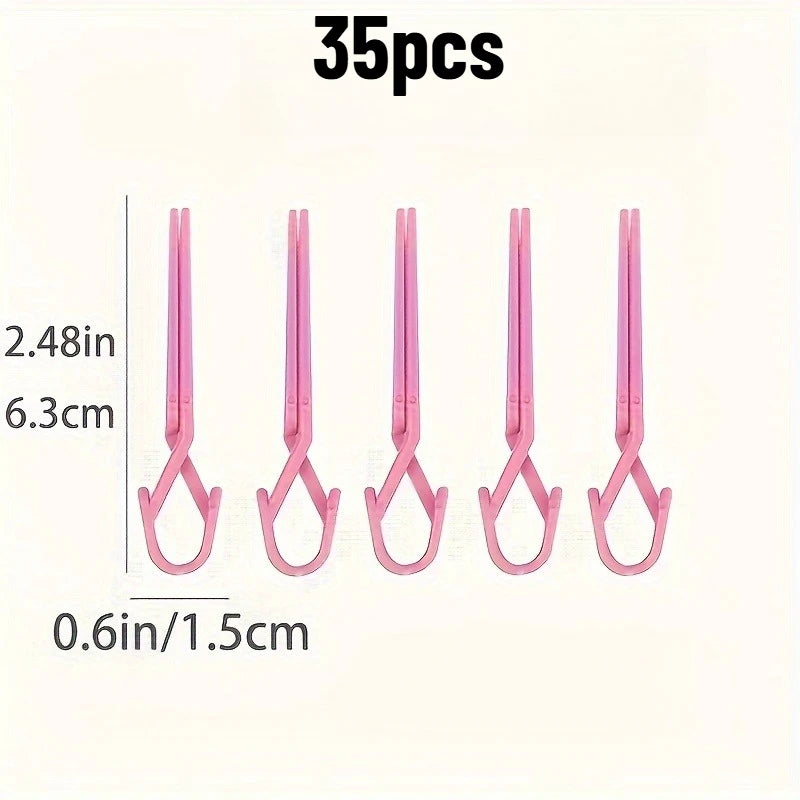 35pcs Nail protection clips, shaping clips, for manicure, polishing and dyeing protection clips, nail trimming tools. Qme Pink