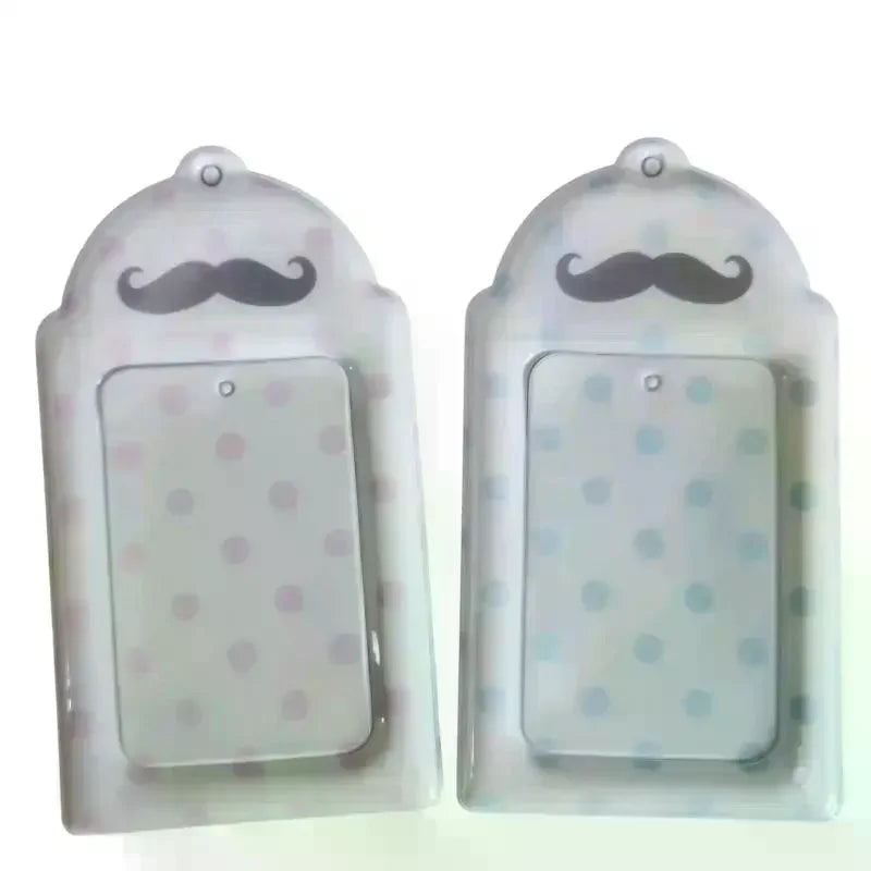 Polka Dot Mustache Print Card Holder Stylish PVC Kpop Photocard Meal Qme
